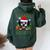 Dog Lovers Dalmatian Santa Hat Ugly Christmas Sweater Women Oversized Hoodie Back Print Forest