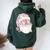 Pink Santa Retro Groovy Funky Disco Christmas Floral Women Oversized Hoodie Back Print Forest
