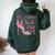 In October We Wear Pink Breast Cancer High Heels Butterfly Women Oversized Hoodie Back Print Forest