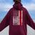 American Flag Army Mom Army Mother Women Oversized Hoodie Back Print Maroon