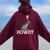 Black-Tailed Jackrabbit Howdy Cowboy Western Country Cowgirl Women Oversized Hoodie Back Print Maroon