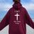 I Can't But I Know A Guy Cross Christian Jesus Women Oversized Hoodie Back Print Maroon