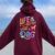 Cavador Life Is Better With My Dog Mom Dad Women Oversized Hoodie Back Print Maroon