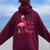 Flamingo Christmas Holiday Tropical Beach Party Women Oversized Hoodie Back Print Maroon