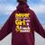 Never Underestimate A Girl With A French Horn Women Oversized Hoodie Back Print Maroon