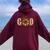 With God All Things Are Possible Christian Fall Thanksgiving Women Oversized Hoodie Back Print Maroon