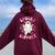 Groovy Spooky Support Squad Breast Cancer Ghost Halloween Women Oversized Hoodie Back Print Maroon