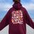 Groovy Thick Thighs Spooky Vibes Ghost Halloween Women Oversized Hoodie Back Print Maroon