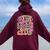 Leopard Over Stimulated Moms Club Anxious Moms Club Quote Women Oversized Hoodie Back Print Maroon
