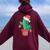 Santa's Hat Cactus Sweater Christmas Party Xmas Holidays Women Oversized Hoodie Back Print Maroon