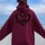 Sarcastic Meh Heart Uninterested Sarcasm Quote Present Women Oversized Hoodie Back Print Maroon