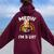 Thanksgiving Turkey Fake Cat Disguise Fall Holiday Women Oversized Hoodie Back Print Maroon