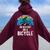 Never Underestimate An Old Guy On A Bike Mountain Mens Women Oversized Hoodie Back Print Maroon