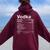 Vodka Nutrition Facts Thanksgiving Drinking Costume Women Oversized Hoodie Back Print Maroon