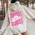 Howdy Southern Western Girl Country Rodeo Pink Cowgirl Retro Women Oversized Hoodie Back Print Sand
