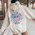 Party In The Usa 4Th Of July Preppy Smile Women Oversized Hoodie Back Print Sand