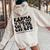 Retro Groovy Karma Is The Guy On The Chief Women Oversized Hoodie Back Print Sand