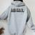 First Name Abigail Girl Grunge Sister Military Mom Custom Women Oversized Hoodie Back Print Sport Grey
