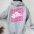 Howdy Southern Western Girl Country Rodeo Pink Cowgirl Retro Women Oversized Hoodie Back Print Sport Grey
