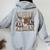 Western Cowboy Horse Lovers Country Lovers Country Women Oversized Hoodie Back Print Sport Grey