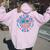 Party In The Usa 4Th Of July Preppy Smile Women Oversized Hoodie Back Print Light Pink