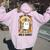 Retro Christian Halloween Aint No Ghost But The Holy Ghost Women Oversized Hoodie Back Print Light Pink