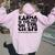 Retro Groovy Karma Is The Guy On The Chief Women Oversized Hoodie Back Print Light Pink
