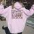 Never Underestimate An Old Woman With A Horse Women Oversized Hoodie Back Print Light Pink