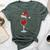 Glass Red Wine Santas Hat Xmas Clothes Pjs Outfit Christmas Bella Canvas T-shirt Heather Forest