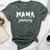 Mama Saurus Dinosaur Dino Mom Mommy Trex Bella Canvas T-shirt Heather Forest