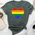 Pride Heart Novelty Pride Rainbow Heart Bella Canvas T-shirt Heather Forest