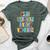 Never Underestimate A Woman Who Quilts Patchwork Letters Bella Canvas T-shirt Heather Forest