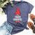 The Mom Gnome Family Matching Group Christmas Bella Canvas T-shirt Heather Navy