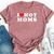 I Love Hot Moms For Mom I Heart Hot Moms Bella Canvas T-shirt Heather Mauve