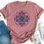 Mandala Stained Glass Graphic With Bright Rainbow Of Colors Bella Canvas T-shirt Heather Mauve