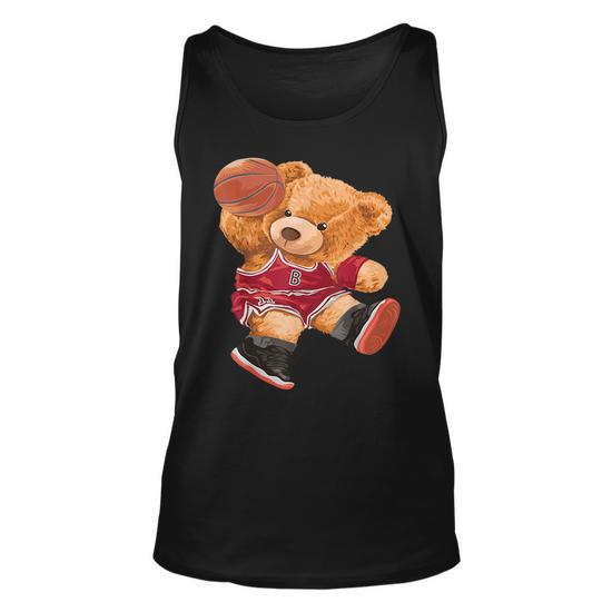 Funny Teddy Bear Basketball Slam Dunk Sport Cute Cartoon T-Shirt