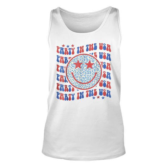  Women's Party in the USA 4th of July Preppy Smile T