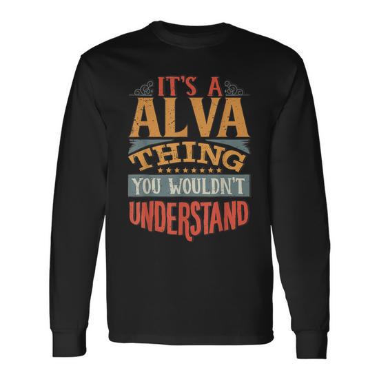 Alva Name Long Sleeve T Shirt T Shirt Mazezy