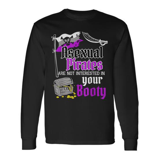 Asexual Pirate Booty Pride Flag Lgbtq Long Sleeve T-Shirt