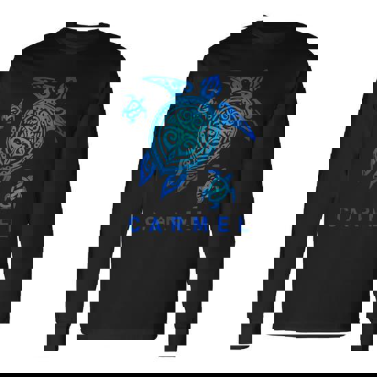 Carmel California T-Shirt Sea Blue Tribal Turtle Carmel California T-Shirt Sea Blue Tribal Turtle
