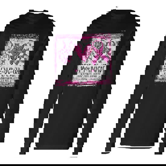 Peace Love Cure Pink Ribbon Breast Cancer Awareness Gifts T-Shirt Peace Love Cure Pink Ribbon Breast Cancer Awareness Gifts T-Shirt