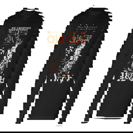 Never Underestimate Old Man With Bicycle T Shirt - Bike Tee Never Underestimate Old Man With Bicycle T Shirt - Bike Tee