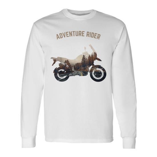 Adventure Motorcycle Biker Off Road Rider Mountain Travel Long Sleeve T- Shirt T-Shirt | Mazezy