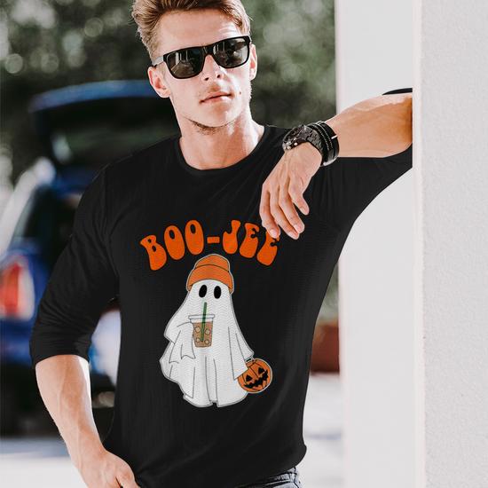 Boo Jee Cute Boo Ghost Boujee Retro Halloween Costume Long Sleeve T Shirt Seseable CA