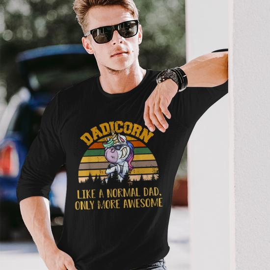 Cool Dadicorn Unicorn Dad Sunglasses Daddy Father Day Long Sleeve T-Shirt  T-Shirt