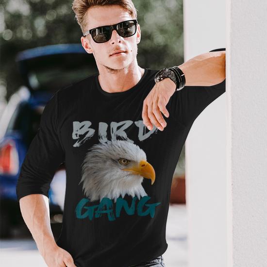 T-shirt Unisexe Philadelphia Eagles – Gildan Bird Gang, Imprimé Graphique, Coton, Manches Courtes