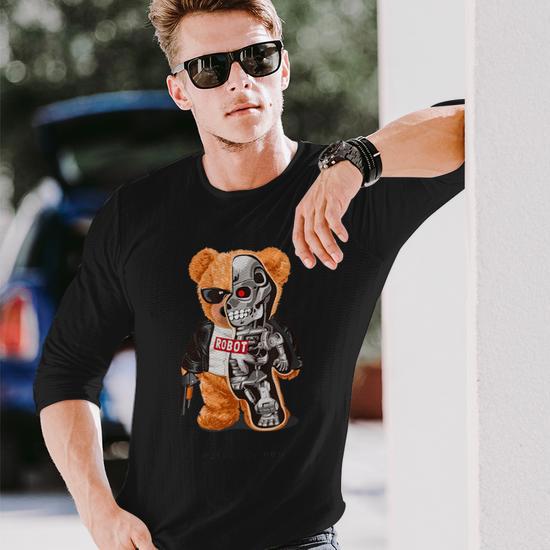 Future Is Now Teddy Bear Robot Long Sleeve T Shirt Seseable UK