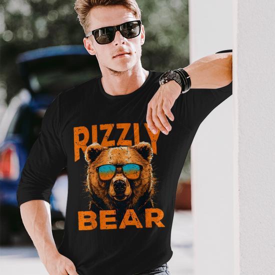 Rizzly Bear Cool Grizzly Bear Wearing Sunglasses Memes Long Sleeve T-Shirt