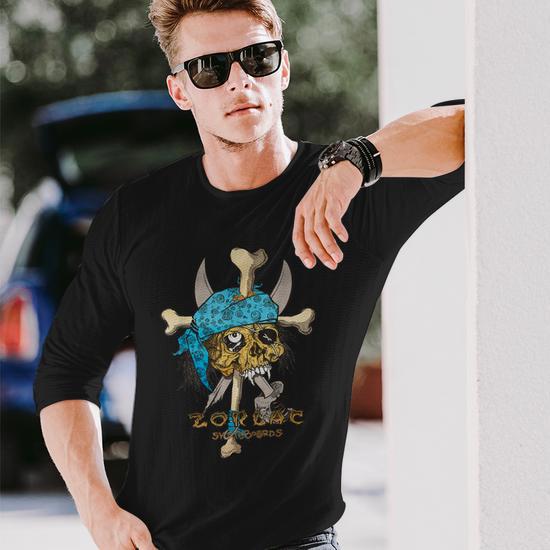 Zorlacss Pushead Pirate Skulls Classic Long Sleeve T-Shirt - Seseable