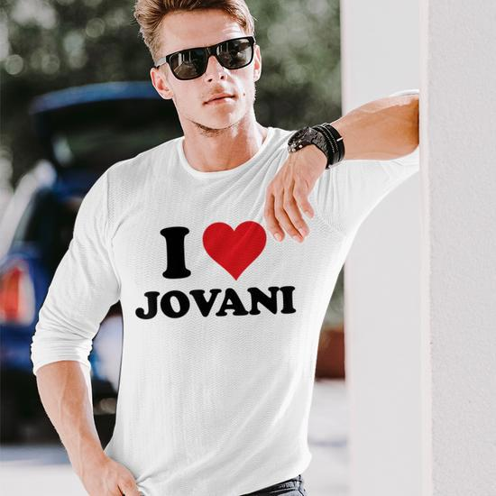 I Heart Jovani First Stuff UK Long I Mazezy Personalized | Sleeve Love T-Shirt Name
